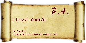 Pitsch András névjegykártya